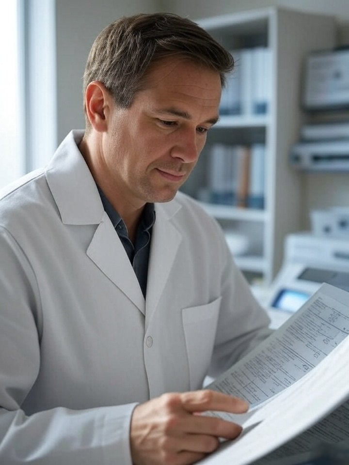 Clinician at workstation